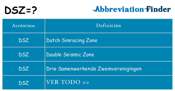 ¿Qué quiere decir dsz