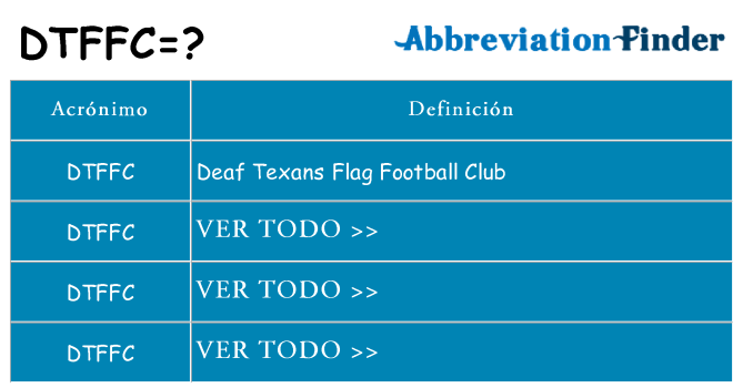 ¿Qué quiere decir dtffc