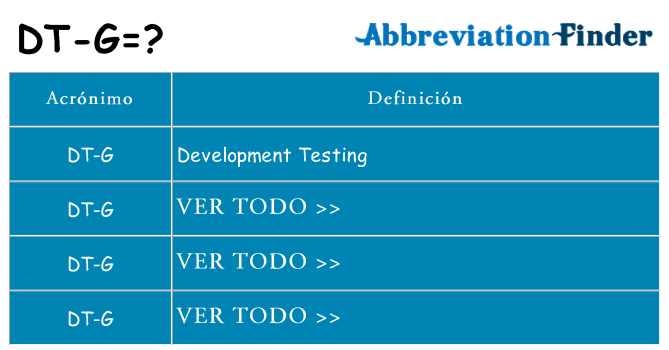 ¿Qué quiere decir dt-g