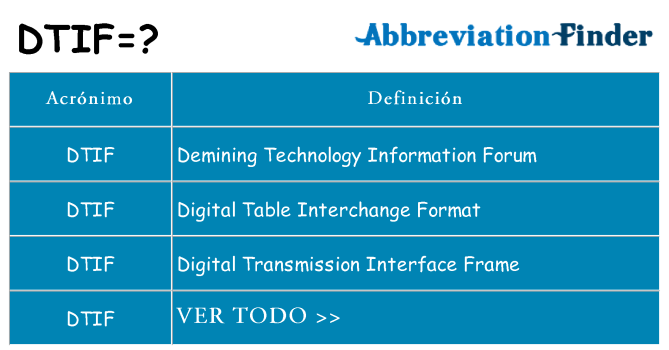¿Qué quiere decir dtif