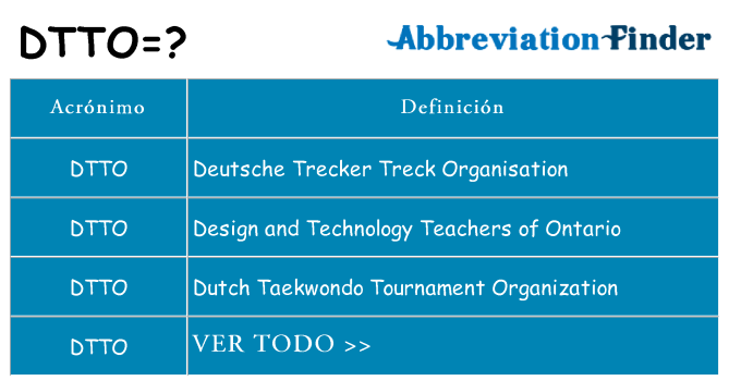 ¿Qué quiere decir dtto