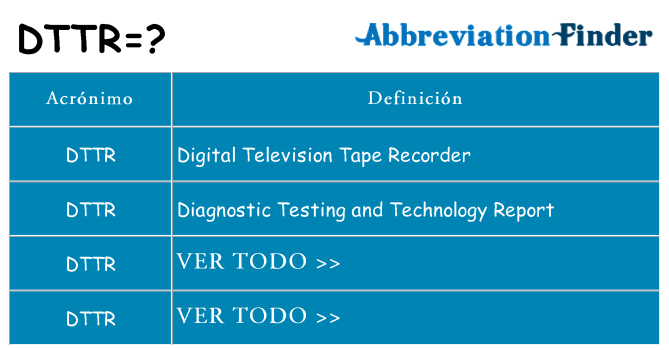 ¿Qué quiere decir dttr