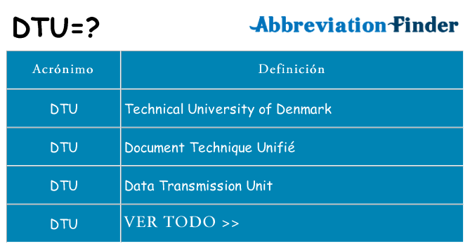 ¿Qué quiere decir dtu