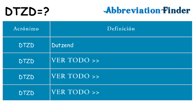 ¿Qué quiere decir dtzd