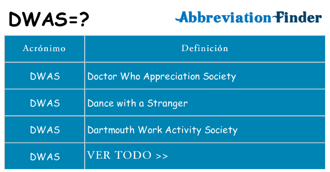 ¿Qué quiere decir dwas
