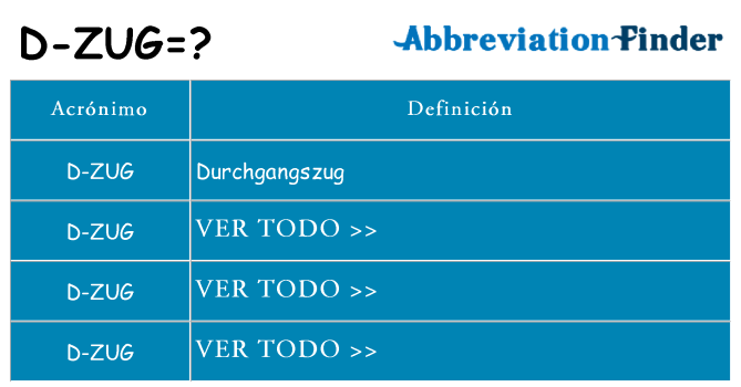 ¿Qué quiere decir d-zug