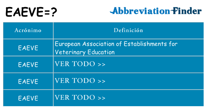 ¿Qué quiere decir eaeve