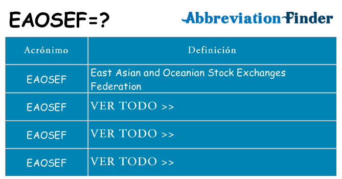 ¿Qué quiere decir eaosef