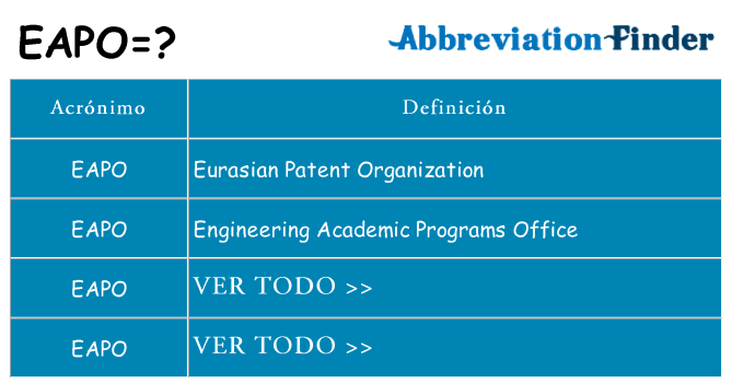 ¿Qué quiere decir eapo