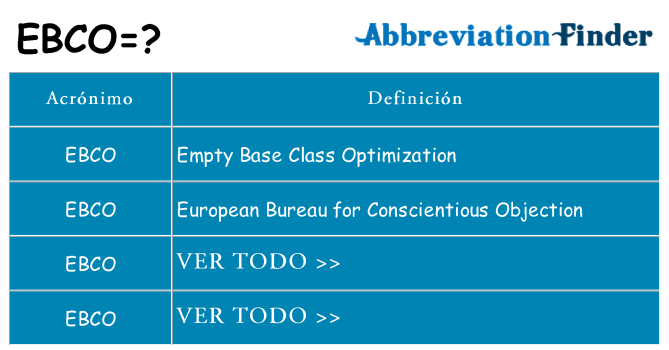 ¿Qué quiere decir ebco