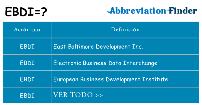¿Qué quiere decir ebdi