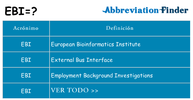 ¿Qué quiere decir ebi