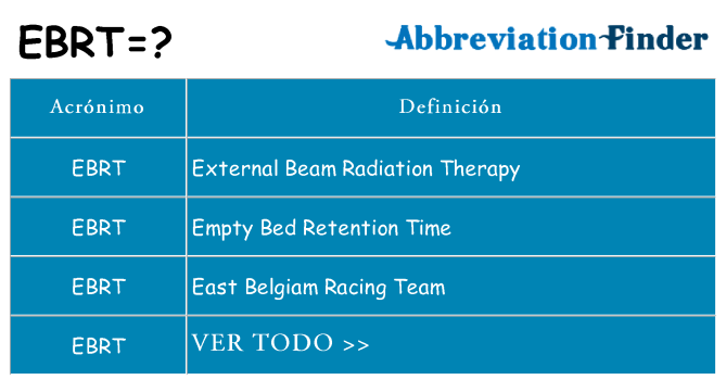 ¿Qué quiere decir ebrt