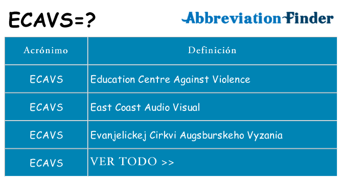 ¿Qué quiere decir ecavs