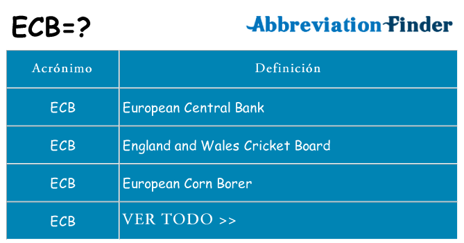 ¿Qué quiere decir ecb