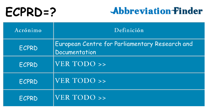 ¿Qué quiere decir ecprd