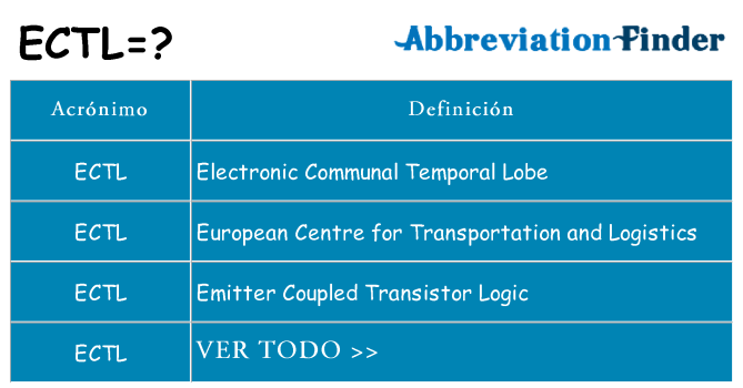 ¿Qué quiere decir ectl