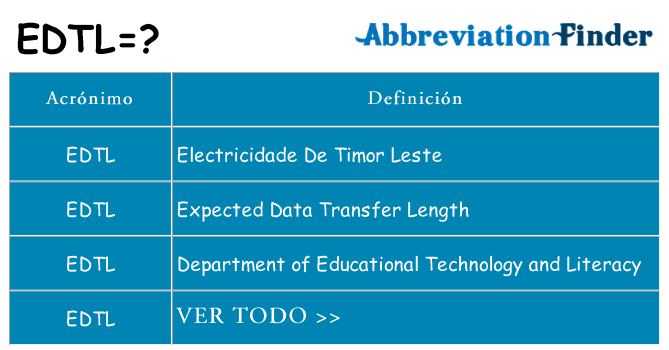 ¿Qué quiere decir edtl