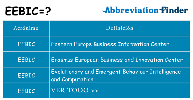 ¿Qué quiere decir eebic