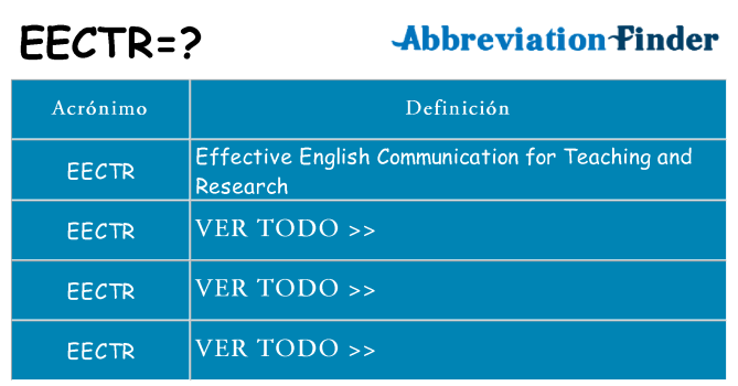 ¿Qué quiere decir eectr