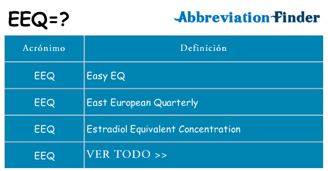 ¿Qué quiere decir eeq