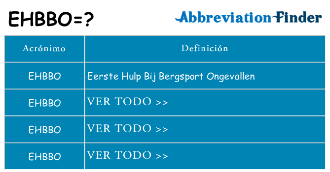 ¿Qué quiere decir ehbbo