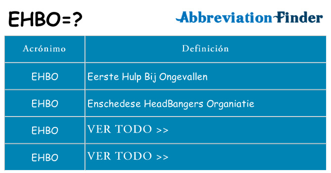 ¿Qué quiere decir ehbo