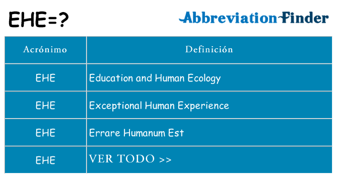 ¿Qué quiere decir ehe