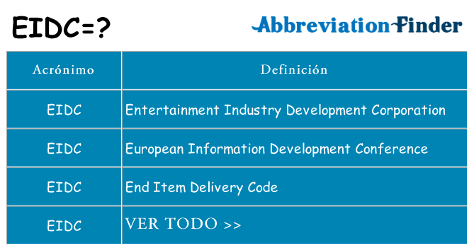 ¿Qué quiere decir eidc