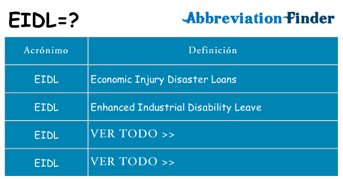 ¿Qué quiere decir eidl