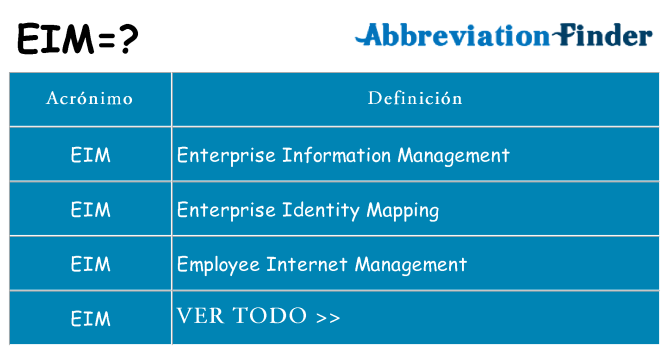 ¿Qué quiere decir eim