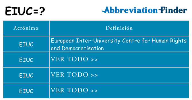 ¿Qué quiere decir eiuc