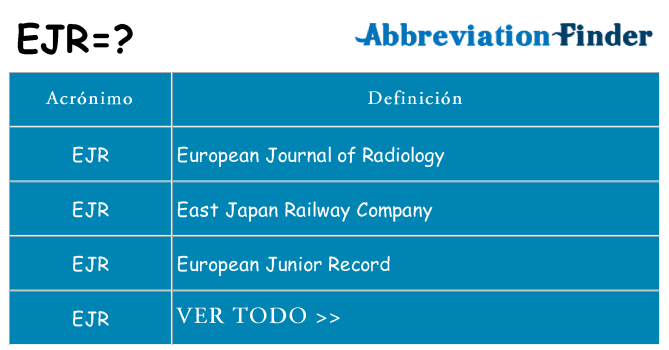 ¿Qué quiere decir ejr