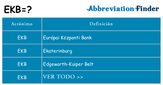 ¿Qué quiere decir ekb