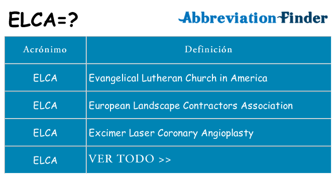 ¿Qué quiere decir elca