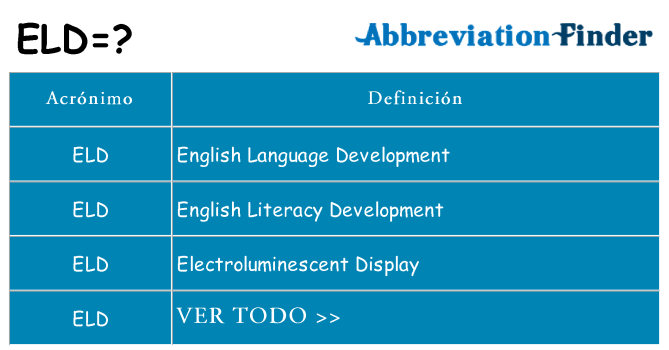 ¿Qué quiere decir eld