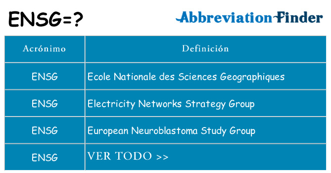 ¿Qué quiere decir ensg