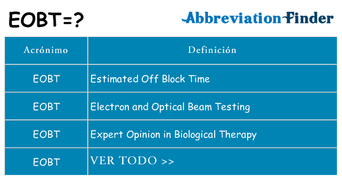 ¿Qué quiere decir eobt