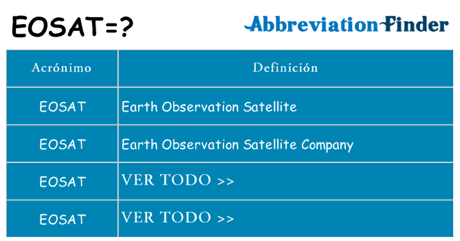 ¿Qué quiere decir eosat