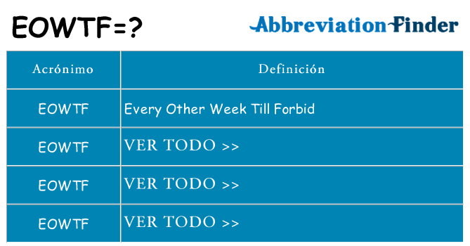 ¿Qué quiere decir eowtf