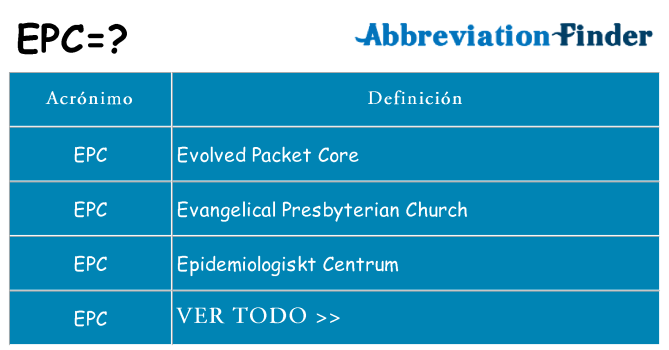 ¿Qué quiere decir epc