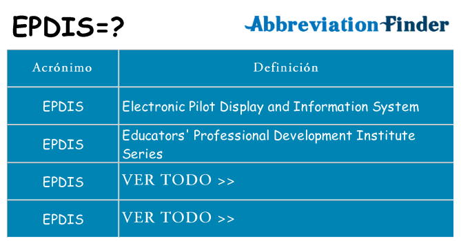 ¿Qué quiere decir epdis