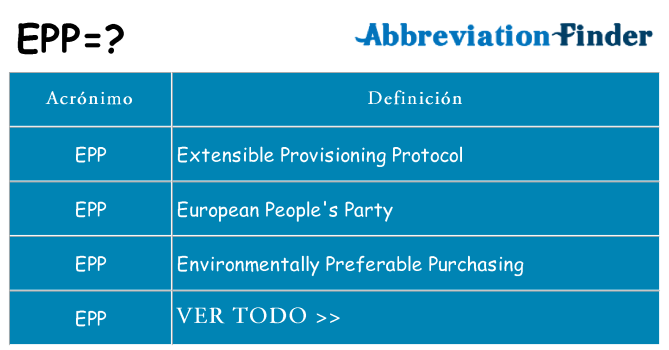 ¿Qué quiere decir epp