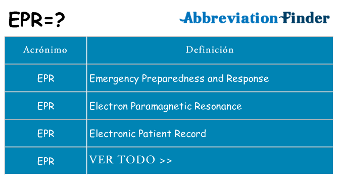 ¿Qué quiere decir epr