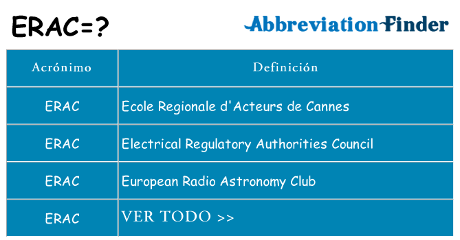 ¿Qué quiere decir erac