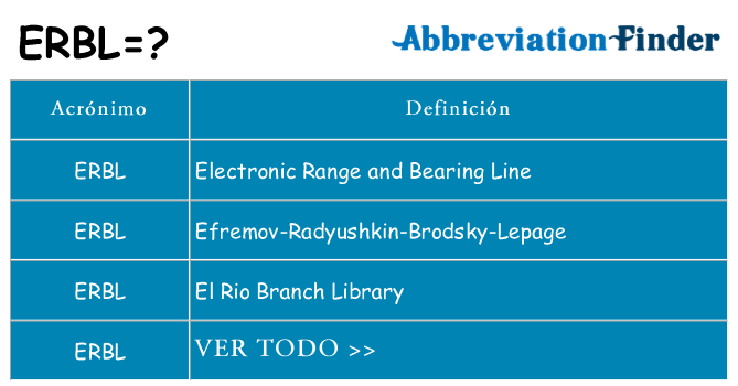 ¿Qué quiere decir erbl