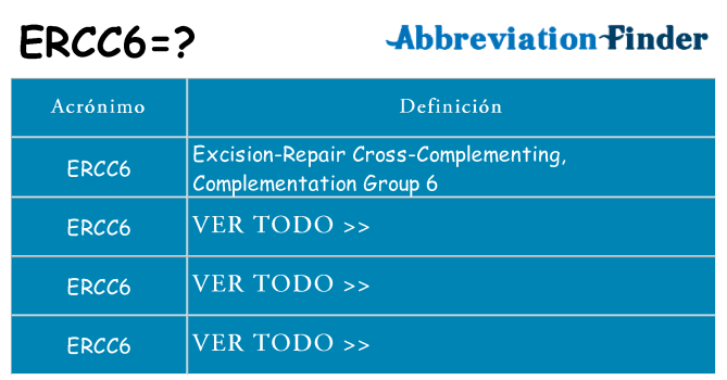 ¿Qué quiere decir ercc6