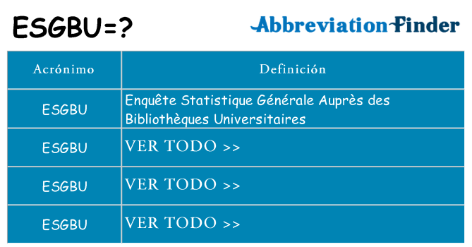 ¿Qué quiere decir esgbu