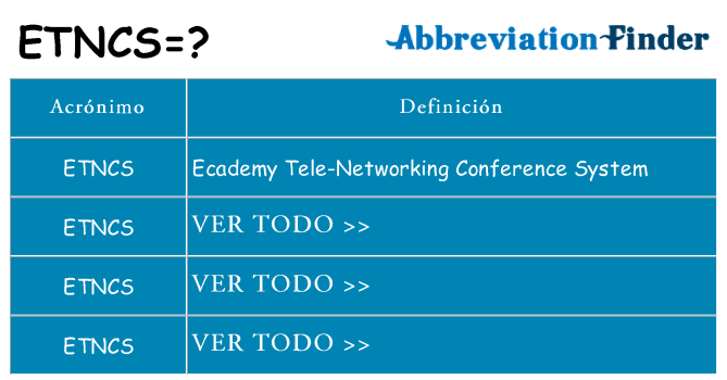 ¿Qué quiere decir etncs