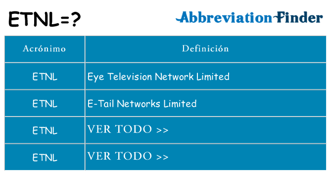 ¿Qué quiere decir etnl